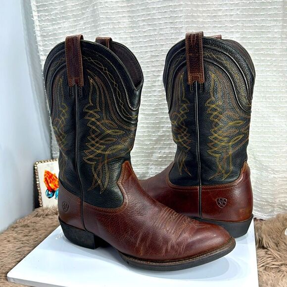 Ariat Other - (F) Ariat Men's Comeback Round Toe Western Boots Brown & Black 10016364